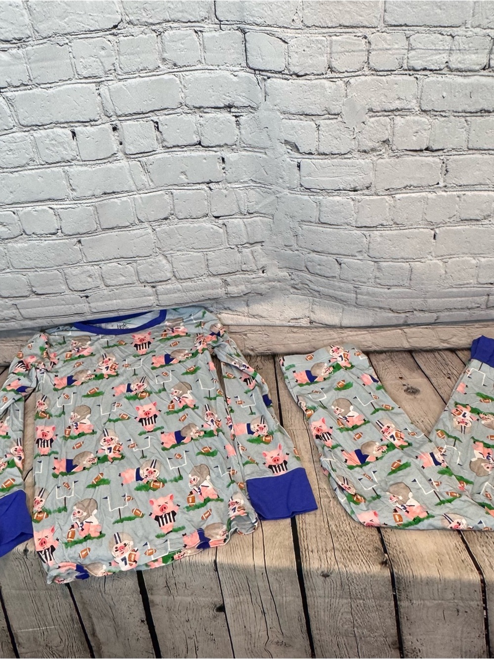 Birdie Bean Pigs Football Bamboo Pajama Set